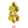 Set globos latex dorado feliz cumpleaños 11pcs