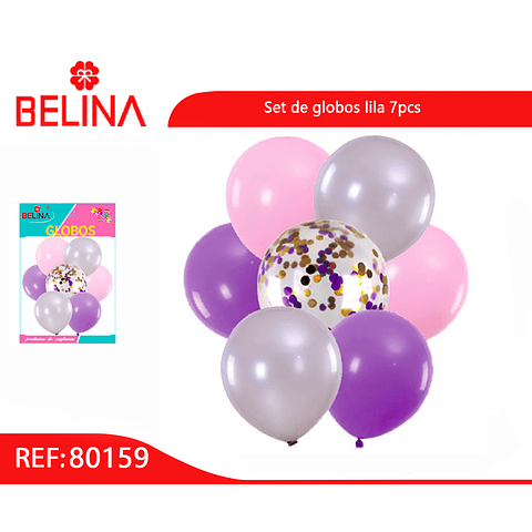 Set de globos lila 7pcs