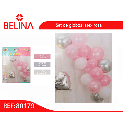 Set de globos color rosa 25pcs