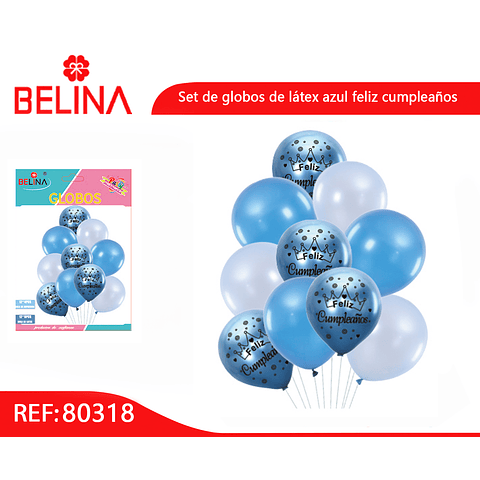 Set de globos de cumpleaños 10pcs azul