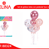 Set de globos con pedestal 7pcs rosa
