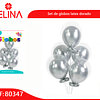 Set de globos de latex plata
