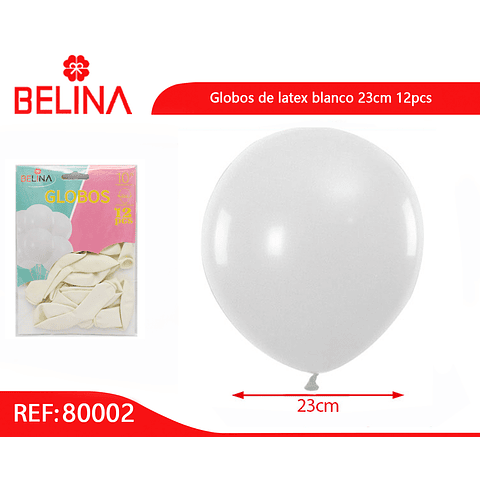 Globos 23cm 12 ud. Blanco