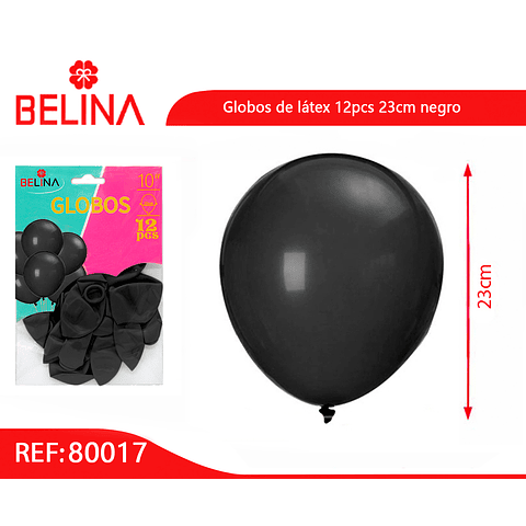 Globos de látex 12pcs 23cm negro