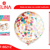 Globo de látex transparente con confeti multicolor 3pcs 30cm