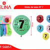 Globos de latex con numero 7 colores surtidos