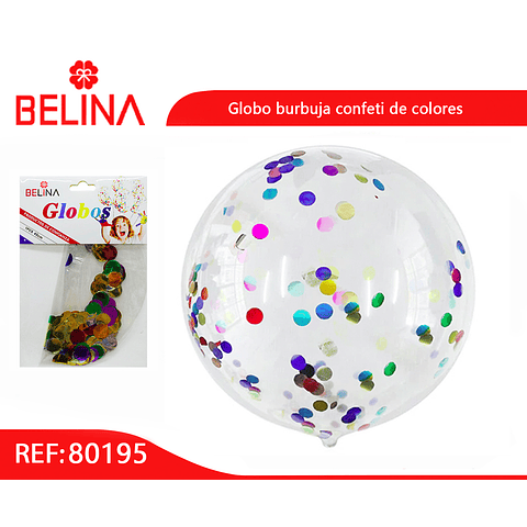 Globo burbuja confeti colores 45cm