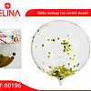 Globo burbuja confeti color dorado 45cm