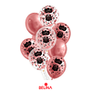 Set de globos látex feliz cumpleaños oro rosa con confeti 9pcs