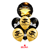 Set de globos latex de graduacion dorado-negro 8pcs