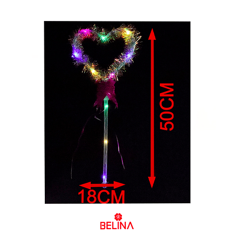 Varita de corazon con luces 18x50cm