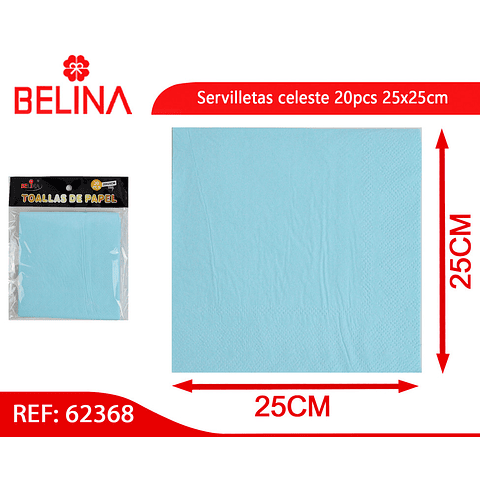 Servilletas celeste 20pcs 25x25cm