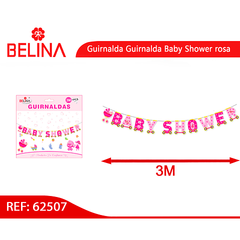 Guirnalda Baby Shower rosa 3m