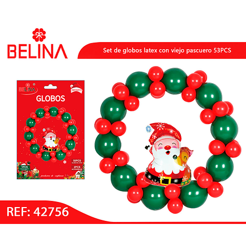 Set de globos latex con viejo pascuero 53PCS