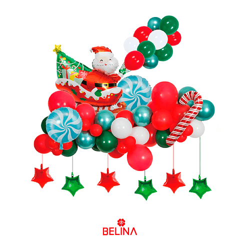 Set de globos latex con viejo pascuero 58pcs