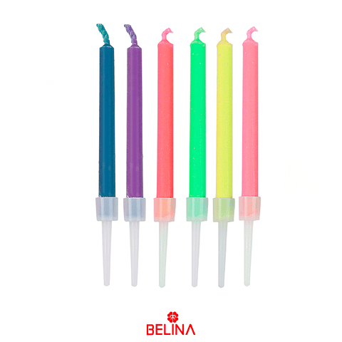 Velas de llama de color 6un 6cm