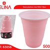 Vasos plasticos rosa 500ml 10pcs