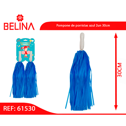 Pompones de porristas azul 2un 30cm