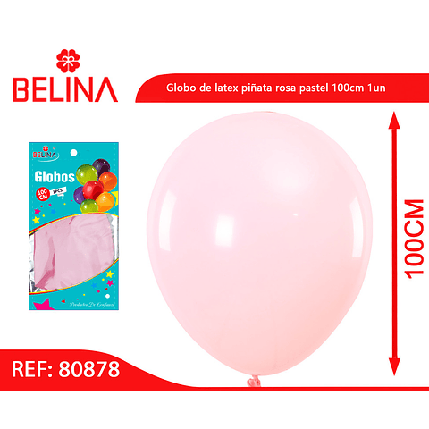 Globo de latex piñata rosa pastel 100cm 1un