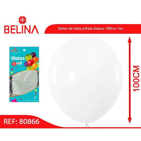 Globo de latex piñata blanco 100cm 1un