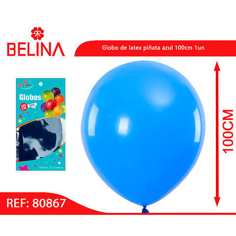 Globo de latex piñata azul 100cm 1un