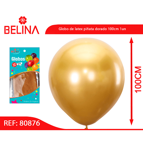 Globo de latex piñata dorado 100cm 1un