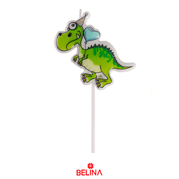 Vela dinosaurio verde 5x10cm