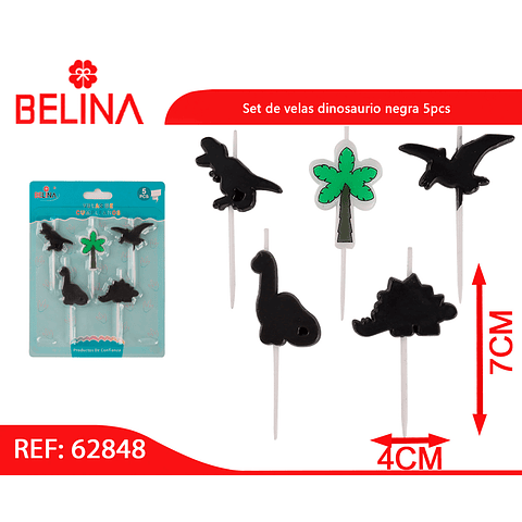 Set de velas dinosaurio 5pcs