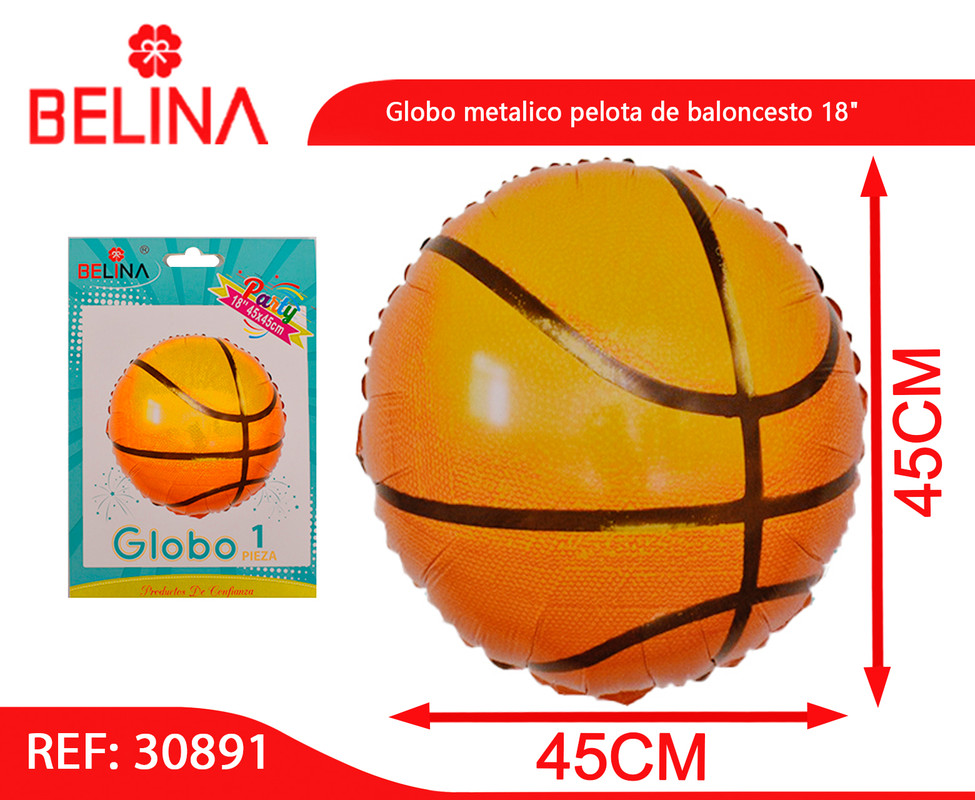 Globo metalico pelota de baloncesto – Belina Cotillon