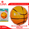 Globo metalico pelota de baloncesto 18"