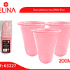 Vasos plasticos rosa 200ml 25un