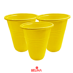 Vasos plasticos amarillo 200ml 25un