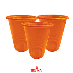 Vasos plasticos naranja 200ml 25un