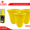 Vasos plasticos amarillo 200ml 25un