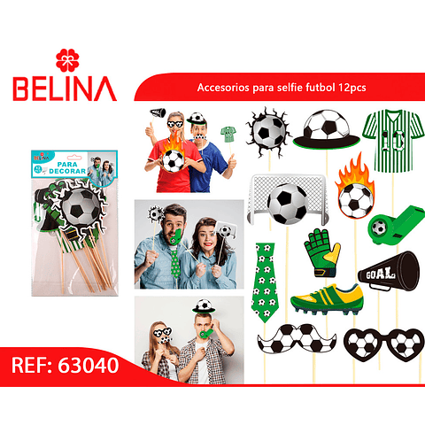 Accesorios para selfie futbol 12pcs – Belina Cotillon