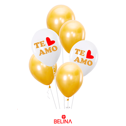 Set de globos Te amo 6un. 