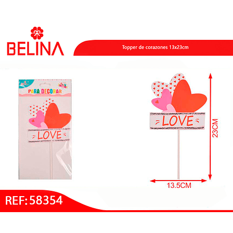 Topper de corazones 13x23cm