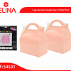 Caja de tarta rosa 3pcs 16x9x19cm