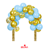 Arco orgánico de globos latex azul y dorado 34pcs