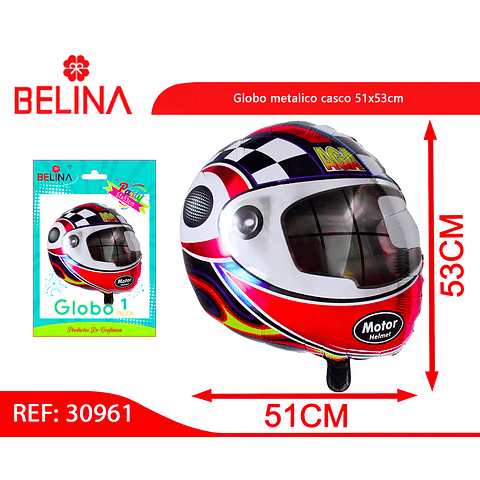 Globo metalico casco 51x53cm