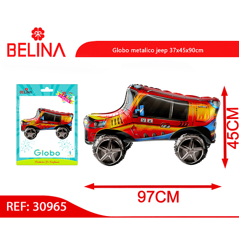 Globo metalico jeep auto 37x45x90cm
