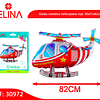 Globo metalico helicoptero rojo 30x51x82cm