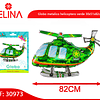 Globo metalico helicoptero verde 30x51x82cm