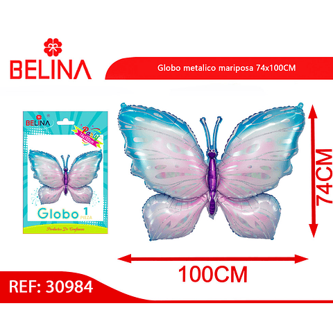 Globo metalico mariposa 74x100cm