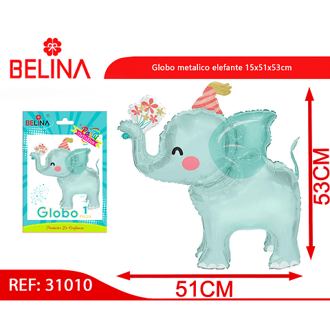 Globo metalico elefante 15x51x53cm