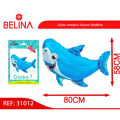 Globo metalico tiburon 58x80cm