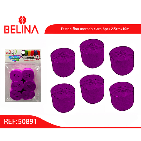 Feston fino morado oscuro 6pcs 2.5cmx10m