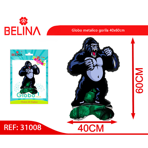 Globo metalico gorila 40x60cm