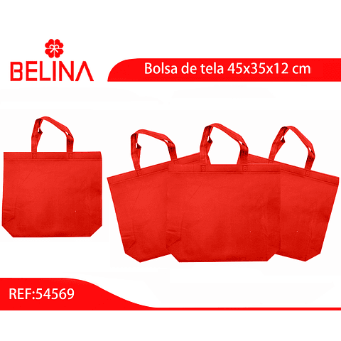 Bolsa de genero roja con asa 45x35x12cm