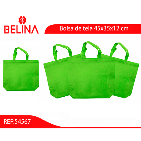 Bolsa de genero verde con asa 45x38x12cm